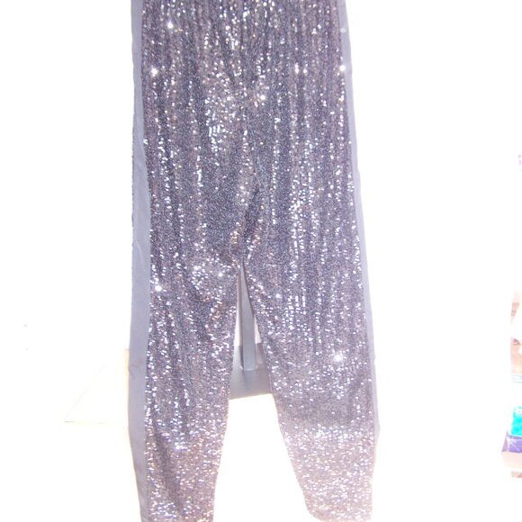 Rachel Zoe NWT Sequin & Satin Black Pants Sz M - Picture 6 of 8